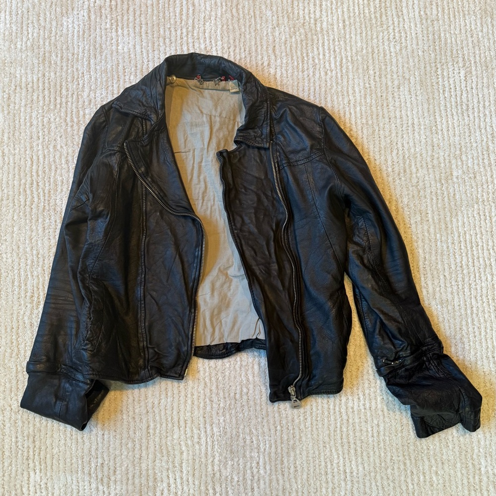 Doma Black Leather Jacket size medium